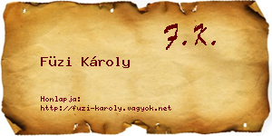 Füzi Károly névjegykártya