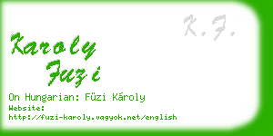 karoly fuzi business card