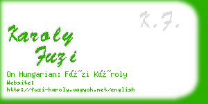 karoly fuzi business card